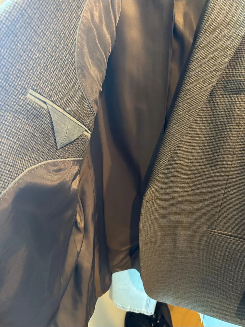 Michael Kors Men's 50R Black/brown Micro-Check Blazer NWOT